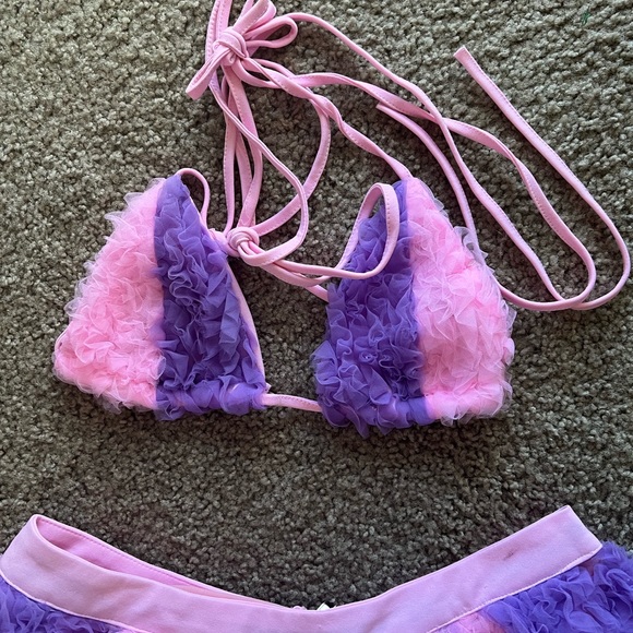 Pink & Purple Ruffled Rave Set🩷🦄 - Picture 5 of 6